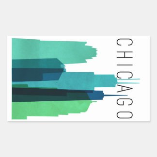 CHICAGO STICKER REKTANGULÄRT KLISTERMÄRKE