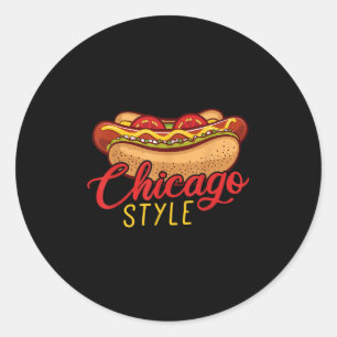 Chicago Stil Best Hett Hund Gift Hotdog Runt Klistermärke