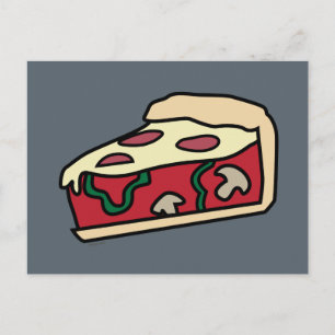 Chicago Stil Deep Dish Pizza Vykort