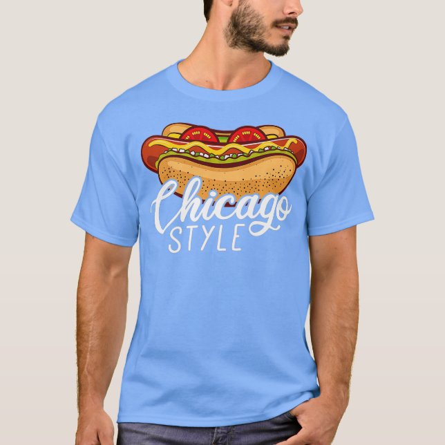 Chicago Stil HETT HUND Gift Hotdog Premium T Shirt (Framsida)