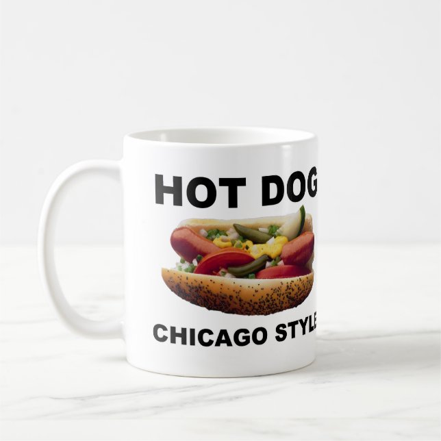Chicago Stil Hett Hund Kaffemugg (Vänster)