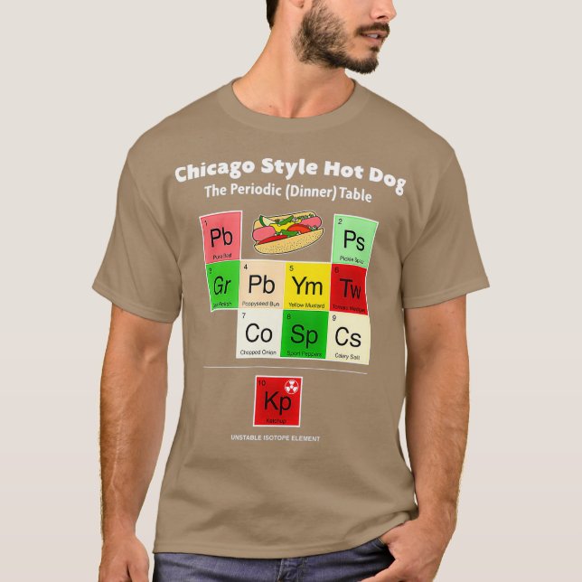 Chicago Stil Hett Hund Periodic Bord Conditions T Shirt (Framsida)