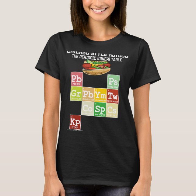 Chicago Stil Hett Hund Periodic Dinner Bord Ele T Shirt (Framsida)