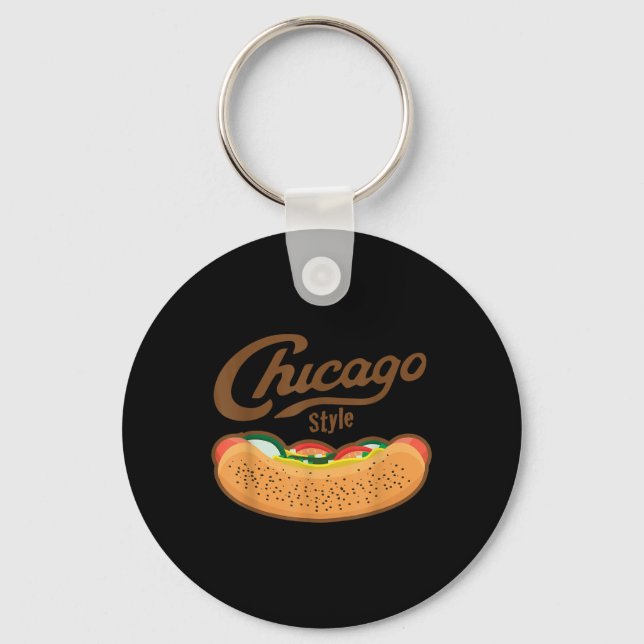 Chicago Stil Hett Hund Summer Nyckelring (Framsida)
