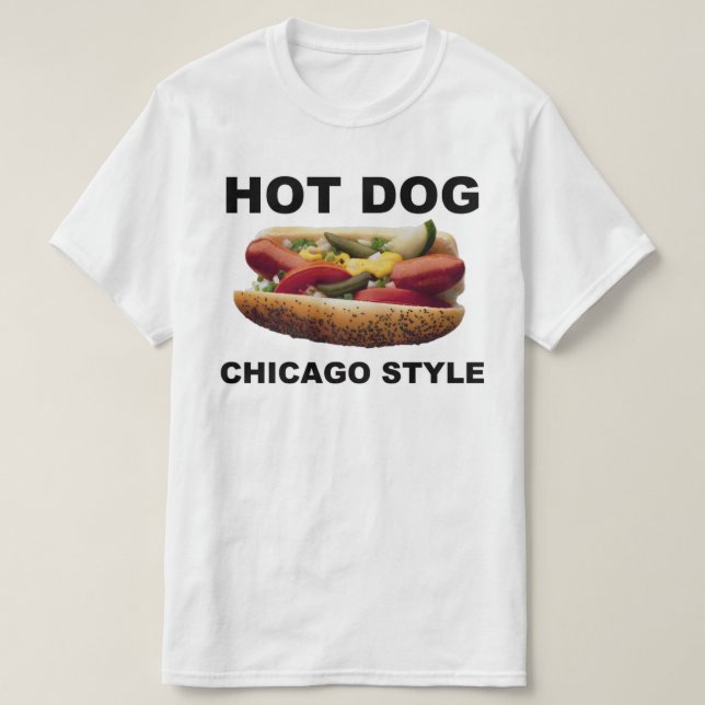 Chicago Stil Hett Hund T Shirt (Design framsida)