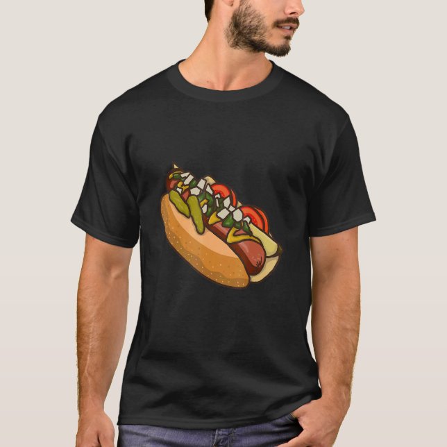 Chicago Stil Hett Hund T Shirt (Framsida)