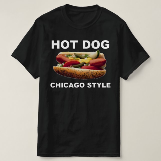 Chicago Stil Hett Hund T Shirt (Design framsida)
