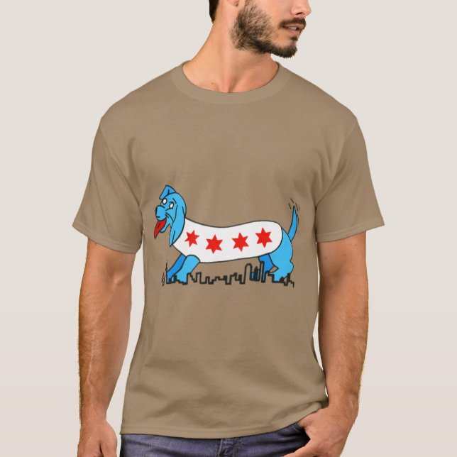 Chicago Stil Hund T Shirt (Framsida)