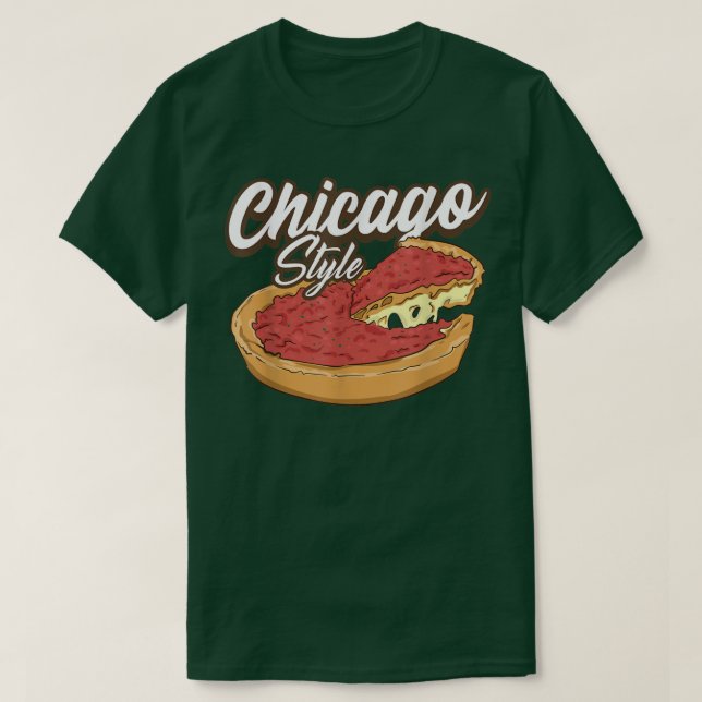 Chicago Stil Pizza Deep Dish Pizza Thick Crust Fo T Shirt (Design framsida)