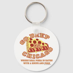 Chicago Stil Pizza Nyckelring