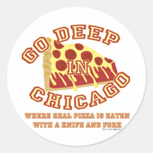 Chicago Stil Pizza Runt Klistermärke