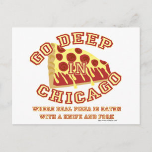 Chicago Stil Pizza Vykort