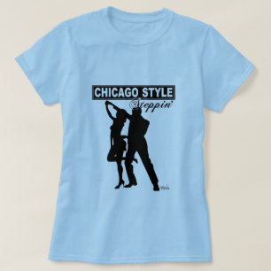Chicago stilSteppin baby - svart silhouette för Tee Shirt