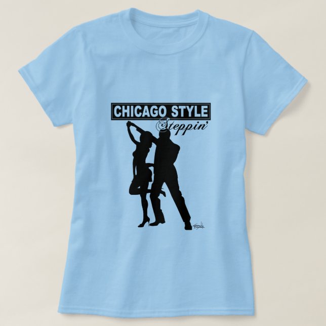 Chicago stilSteppin baby - svart silhouette för Tee Shirt (Design framsida)