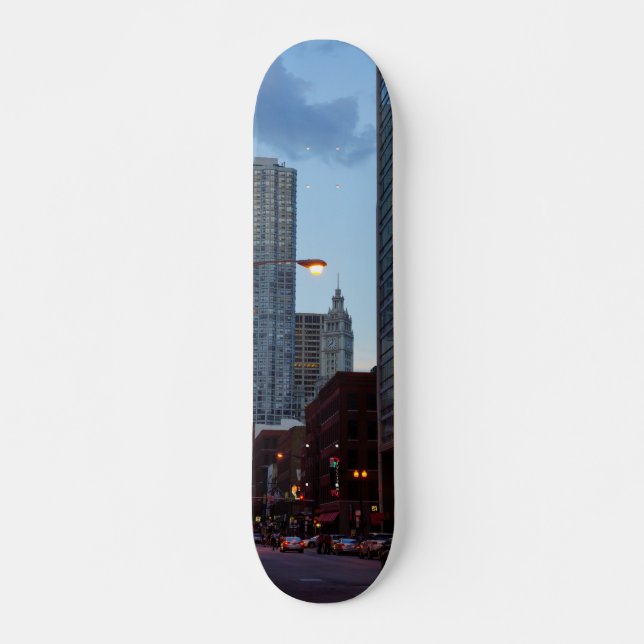 Chicago Street Scene Skateboard Bräda 21,5 Cm (Framsida)