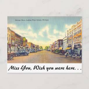 Chicago Street, Sturgis, Michigan Vykort