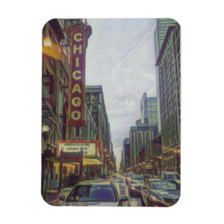 Chicago Streets, Windy City Retro Art Magnet