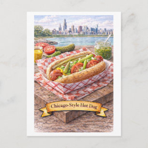 Chicago-Style Hot Dog (amerikansk matserie) Vykort