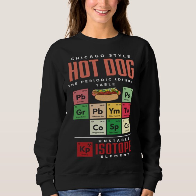 Chicago Style Hot Dog Periodic Dinner Table of Ele T Shirt (Framsida)