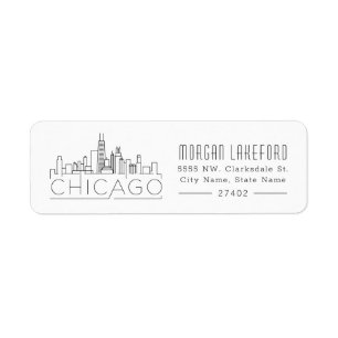 Chicago Stylized horisont Returadress Etikett