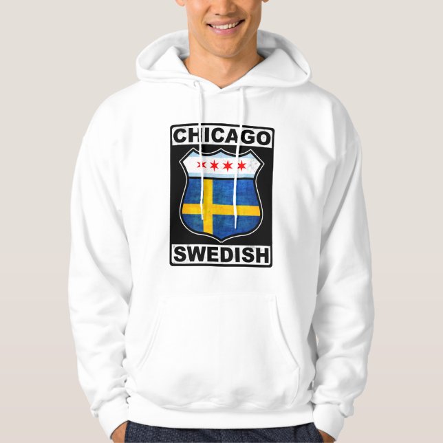 Chicago Svenska Sweatshirt Med Luva (Framsida)