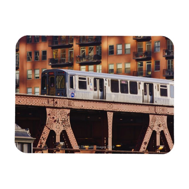 Chicago Tåg vid Riverbend Magnet (Horisontell)