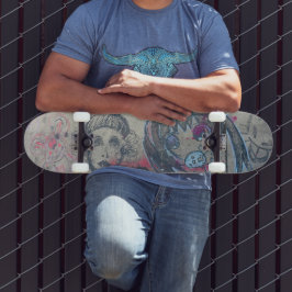 Chicago Teckning Graffiti Mini Skateboard Bräda 18,5 Cm