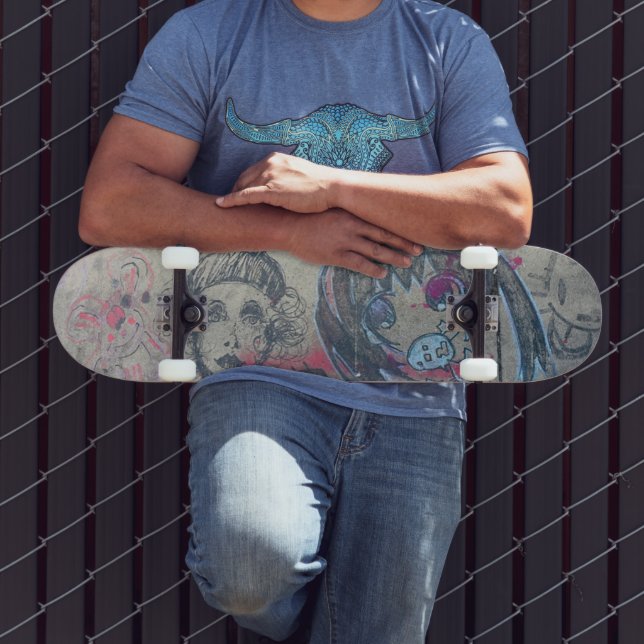 Chicago Teckning Graffiti Mini Skateboard Bräda 18,5 Cm (Utomhus 3)