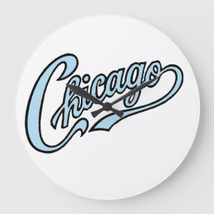 Chicago Text Art Script i olika färg. Stor Klocka