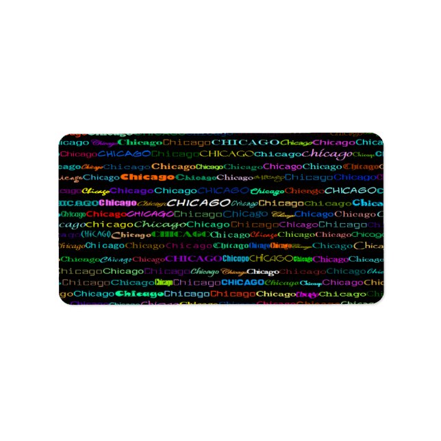 Chicago Text Design I-etikett Adressetikett (Framsidan)