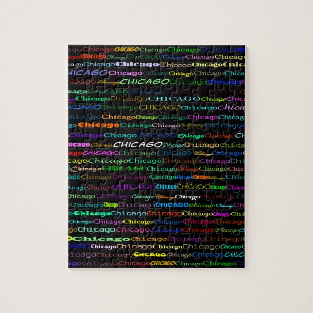 Chicago Text Design I Puzzle Pussel (Vertikal)