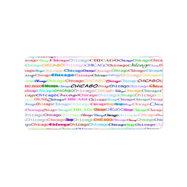 Chicago Text Design II-etikett Adressetikett (Framsidan)