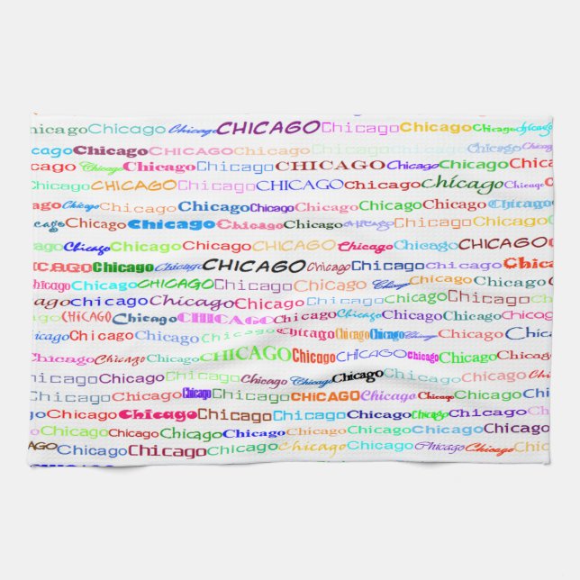 Chicago Text Design II Kitchen Towel Kökshandduk (Horisontell)