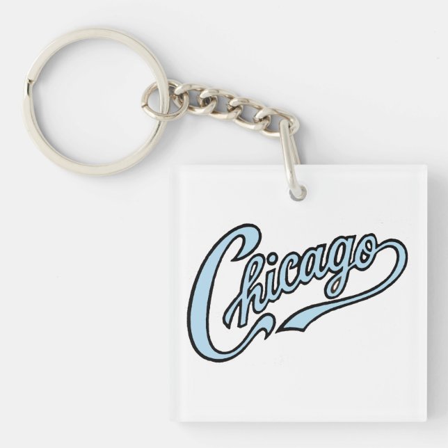 Chicago Text i Chicago Blue Script Keychain (Framsidan)