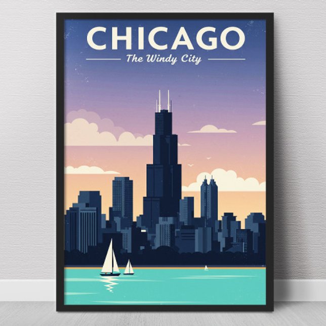 Chicago The Windy City Vintage Poster (Skapare uppladdad)