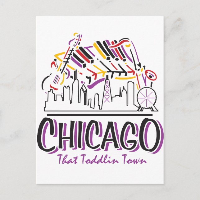 CHICAGO-TODDLIN-TOWN VYKORT (Framsida)