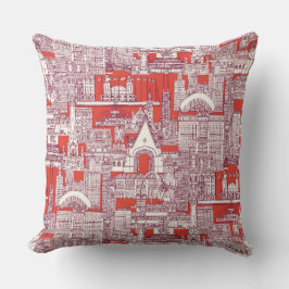 Chicago toile claret lava red kudde