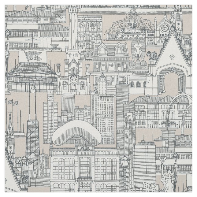Chicago toile mörk grått Classic beige Tyg (Provkarta)