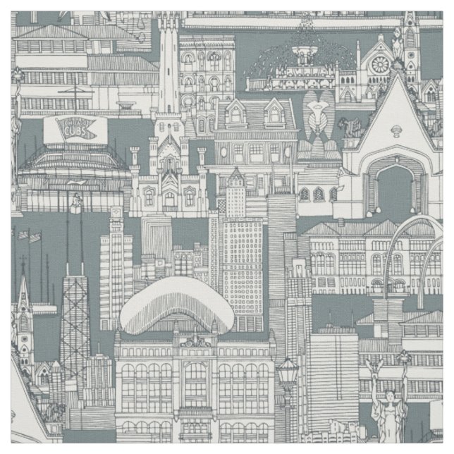 Chicago toile mörk grått storm tyg (Provkarta)