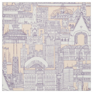 Chicago toile violet peach jelly tyg