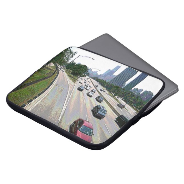 Chicago Traffic in Sandstone Laptop Fodral (Framsida topp)
