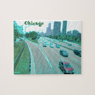 Chicago Trafik i Färgad Folie Pussel