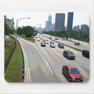 Chicago-trafik i sandsten musmatta