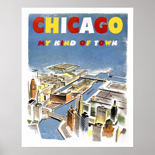 Chicago Travel-affisch Poster (Framsidan)