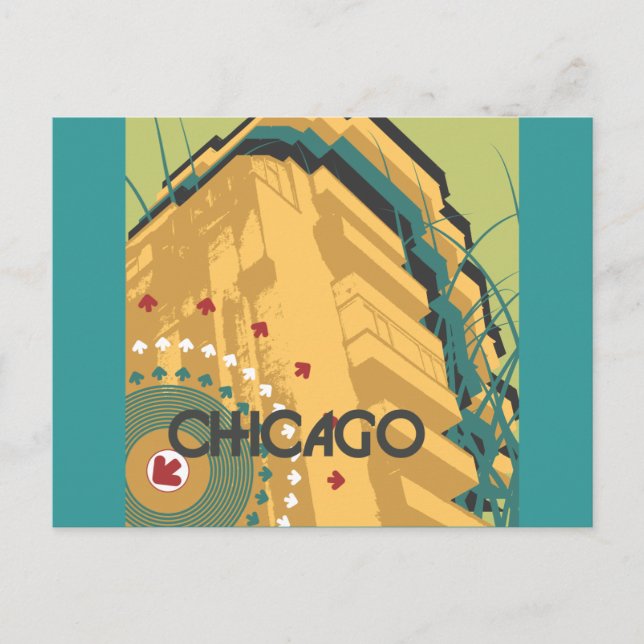 Chicago Travel Design Vykort (Framsida)