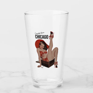 Chicago Travel Pint Glass Glaskopp