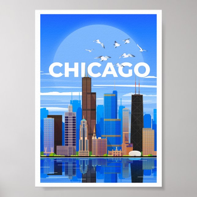 Chicago Travel Poster WallArt (Framsidan)