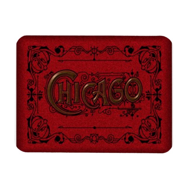 Chicago Travel Souvenier Magnet Old Timey-utseende (Horisontell)