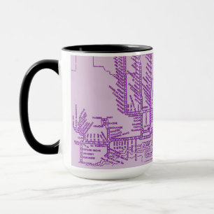 Chicago Tunnelbanan Karta w/ Tåg stoppar vintage l Mugg