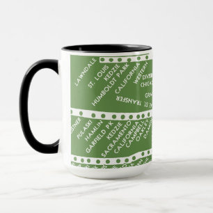 Chicago Tunnelbanan Karta w/ Tåg stoppar vintage Mugg